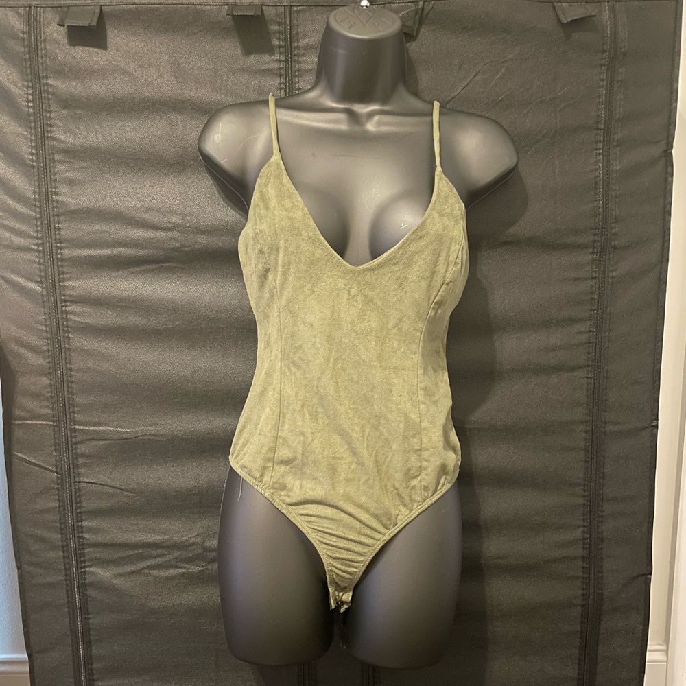EUC suede bodysuit